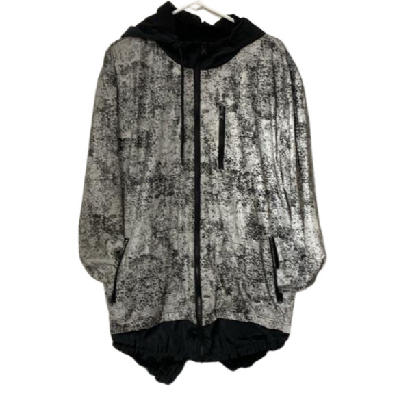 Black and White Windbreaker Stylish Y2K Lightweight‎ Coat Jacket Size XL - Picture 1 of 6
